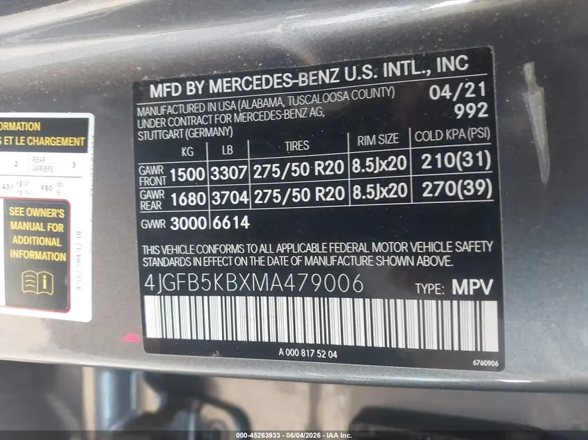 2021 MERCEDES-BENZ GLE 450 4MATIC