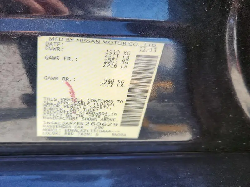 2014 NISSAN ALTIMA   