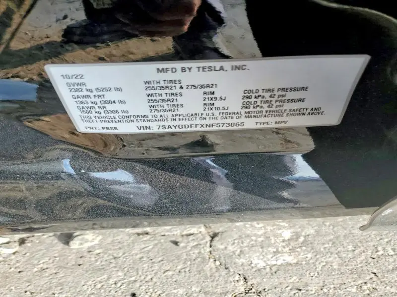 2022 TESLA MODEL Y   