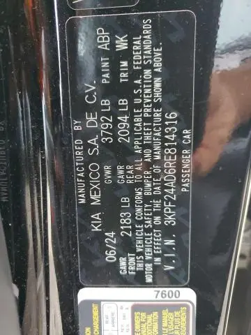 2024 KIA FORTE LX  