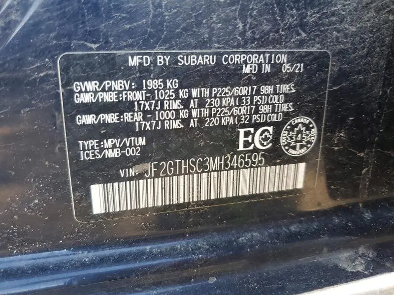 2021 SUBARU CROSSTREK SPORT  