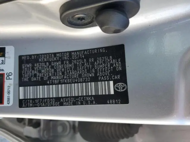 2014 TOYOTA CAMRY L  
