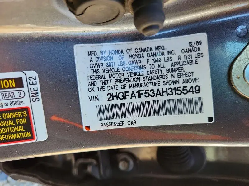 2010 HONDA CIVIC LX  