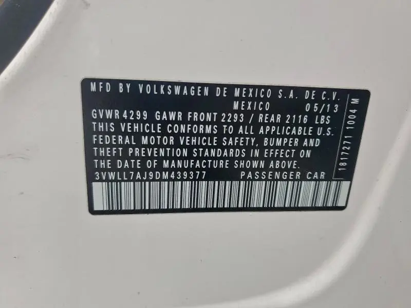 2013 VOLKSWAGEN JETTA TDI  