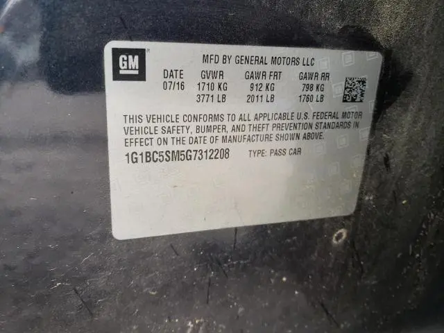 2016 CHEVROLET CRUZE LS