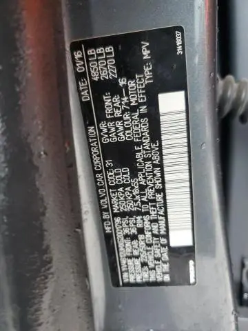 2016 VOLVO S60 CROSS COUNTRY T5  