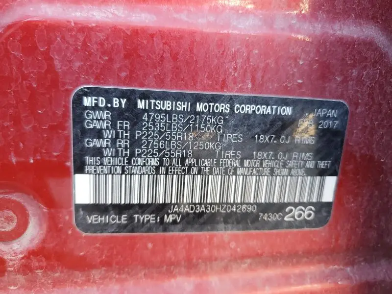 2017 MITSUBISHI OUTLANDER SE