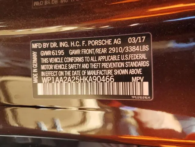 2017 PORSCHE CAYENNE   