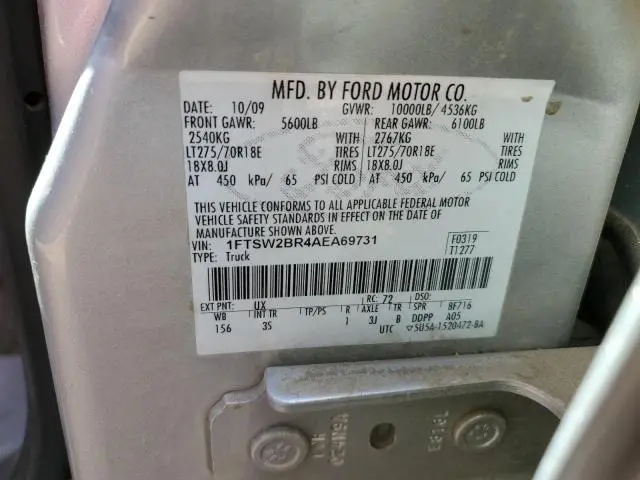 2010 FORD F250 SUPER DUTY  