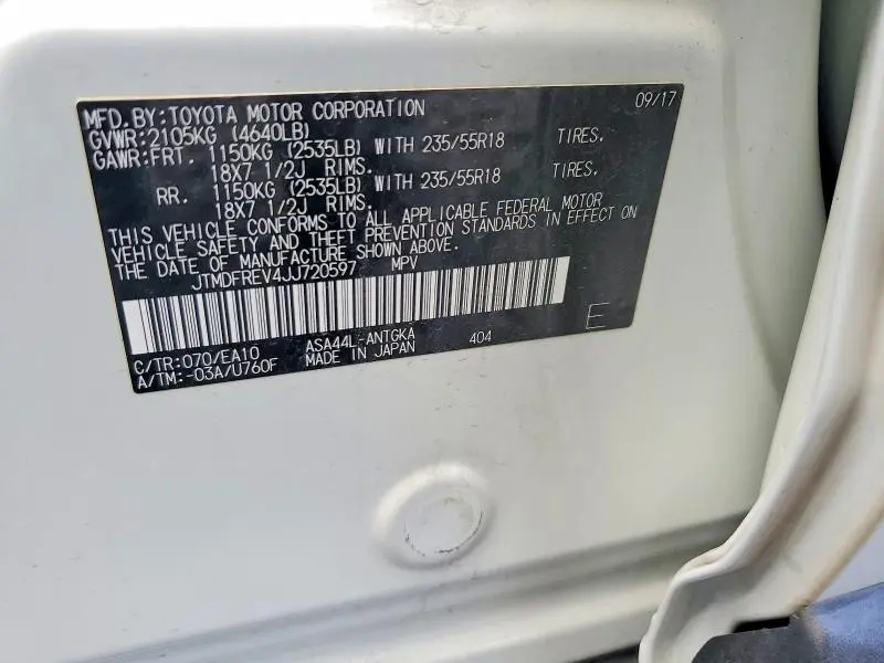 2018 TOYOTA RAV4 LIMITED  