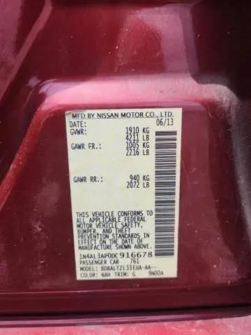 2013 NISSAN ALTIMA 2.5 SV  