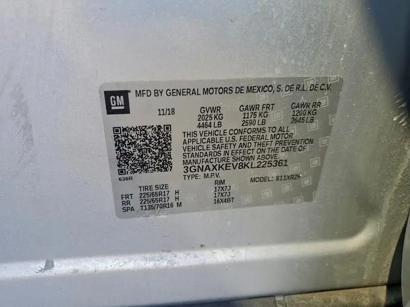 2019 CHEVROLET EQUINOX LT  