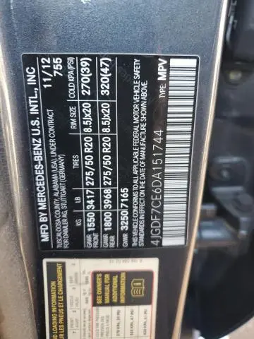 2013 MERCEDES-BENZ GL 450 4MATIC  