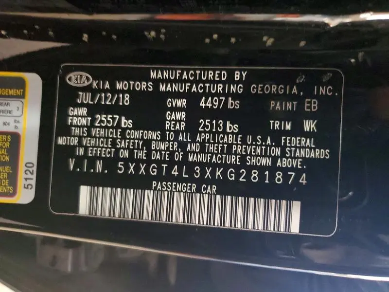 2019 KIA OPTIMA LX  