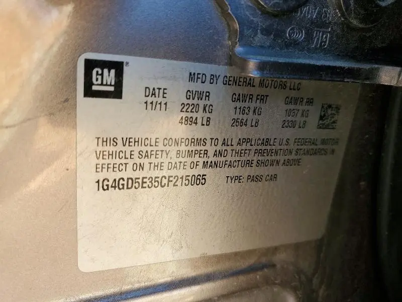 2012 BUICK LACROSSE PREMIUM  