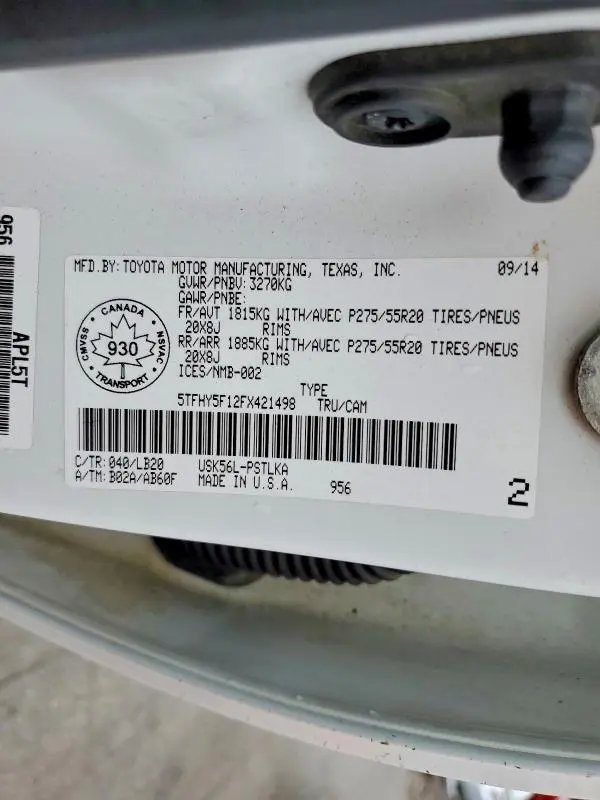 2015 TOYOTA TUNDRA LIMITED  