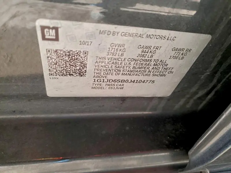 2018 CHEVROLET SONIC LT  