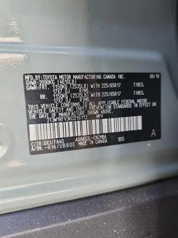 2019 TOYOTA RAV4 XLE  