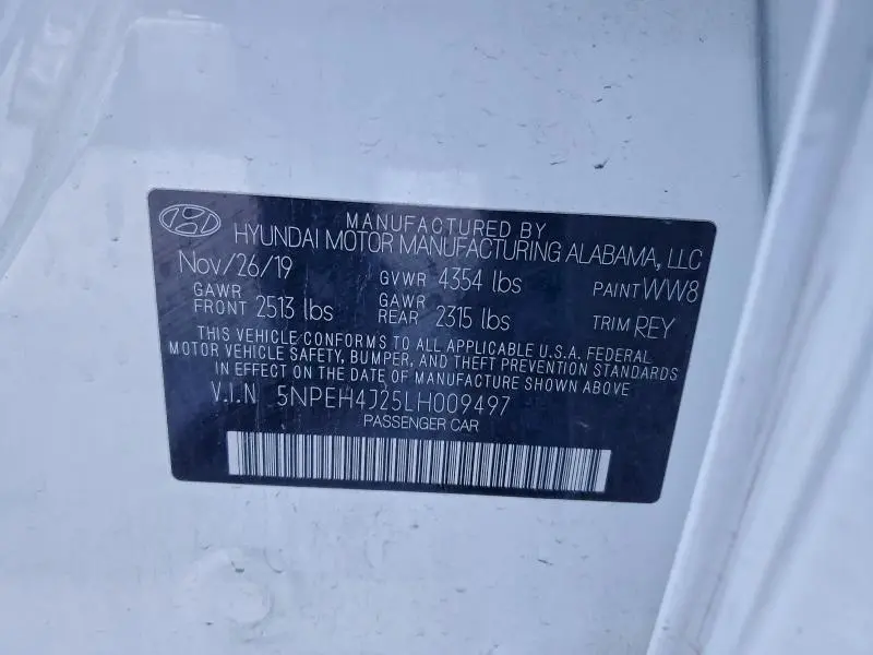 2020 HYUNDAI SONATA LIMITED  