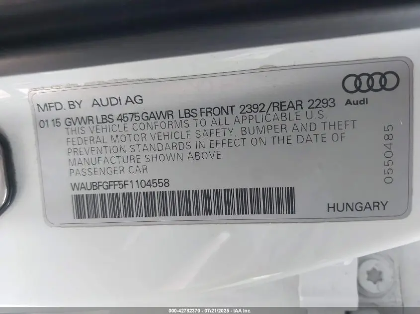 2015 AUDI A3 2.0T PREMIUM