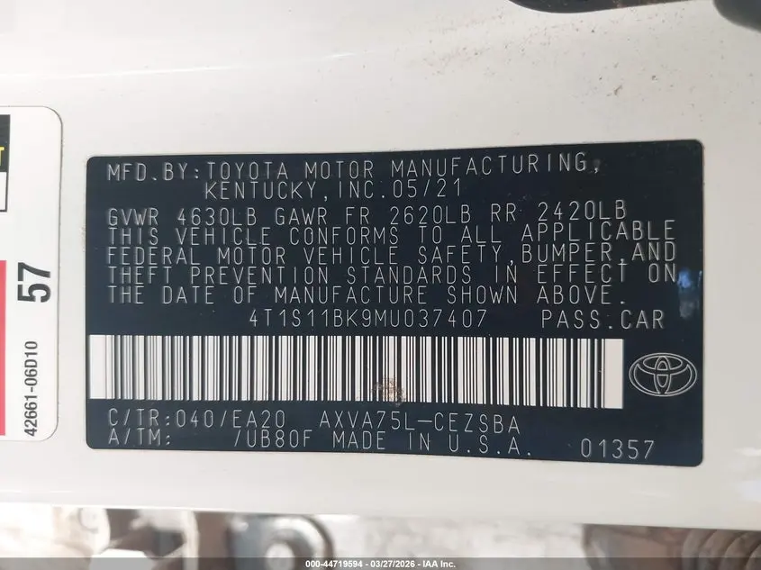2021 TOYOTA CAMRY SE AWD