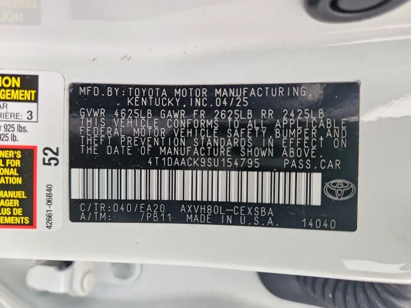 2025 TOYOTA CAMRY SE  