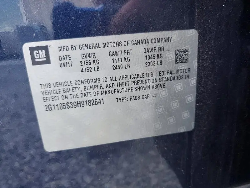 2017 CHEVROLET IMPALA LT  
