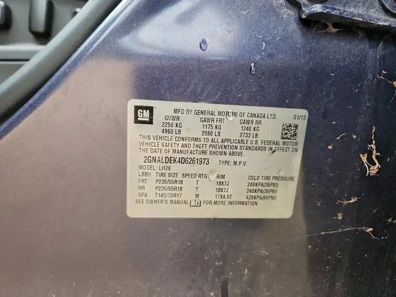 2013 CHEVROLET EQUINOX LT  