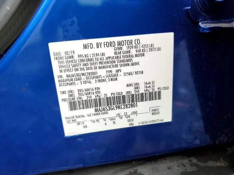 2019 FORD ECOSPORT SE  