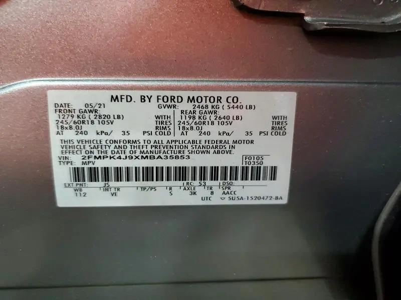 2021 FORD EDGE SEL  