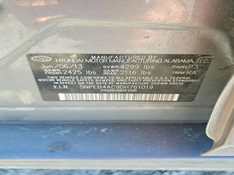 2013 HYUNDAI SONATA GLS  
