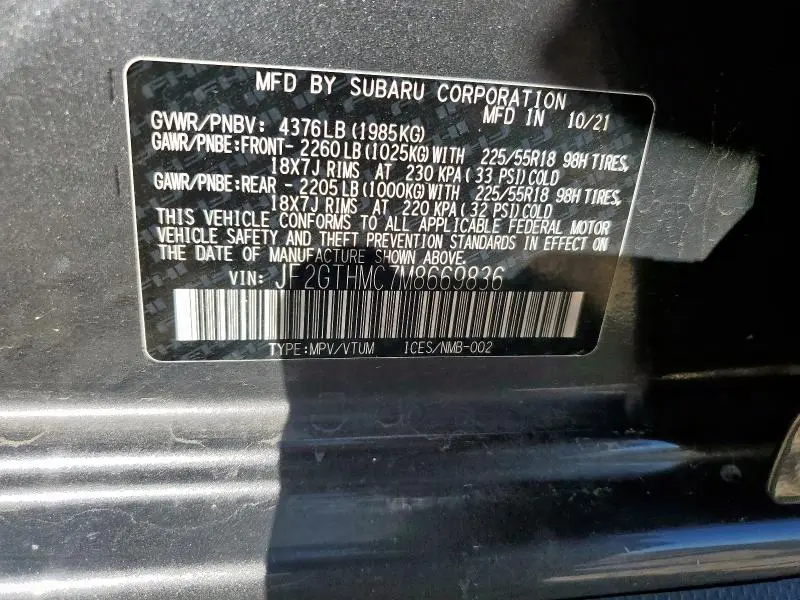 2021 SUBARU CROSSTREK LIMITED  