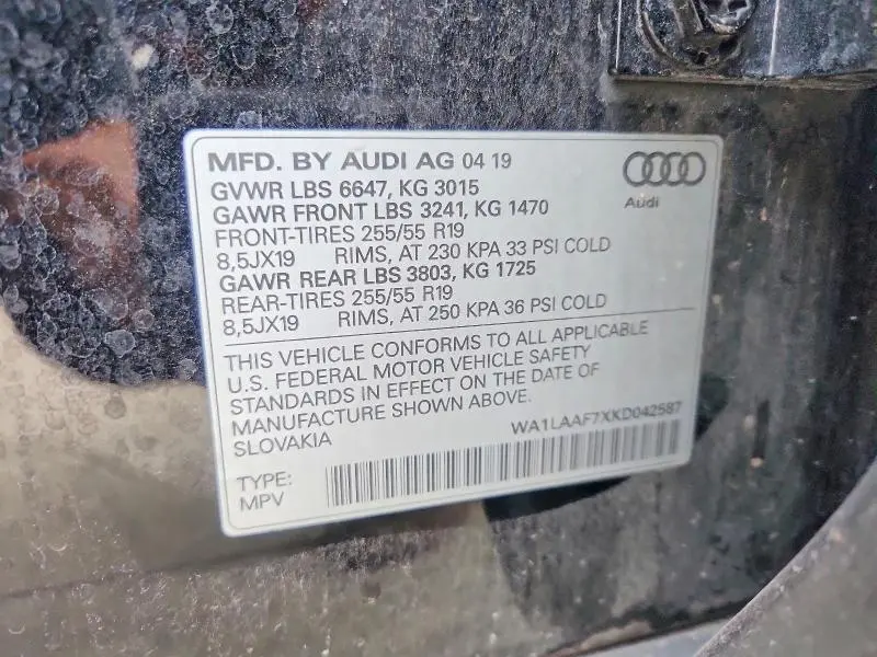 2019 AUDI Q7 PREMIUM PLUS  