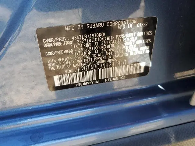 2022 SUBARU CROSSTREK   