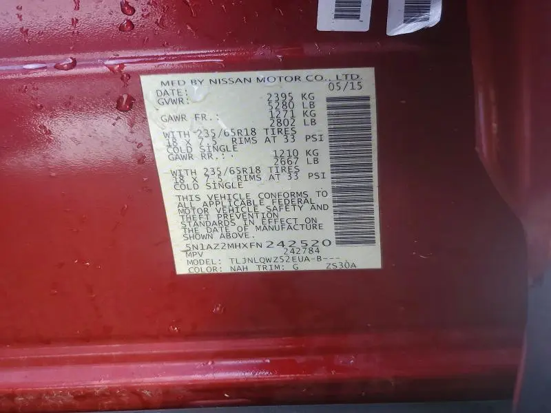 2015 NISSAN MURANO S  