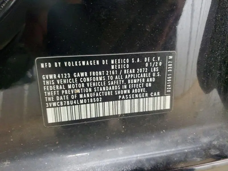 2020 VOLKSWAGEN JETTA S  