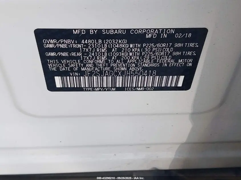 2018 SUBARU FORESTER 2.5I PREMIUM