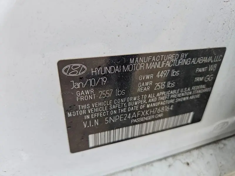 2019 HYUNDAI SONATA SE  