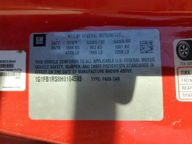 2017 CHEVROLET CAMARO LT  