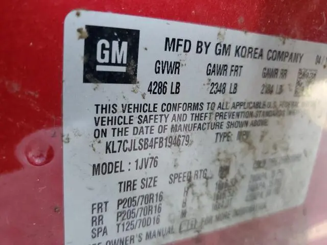 2015 CHEVROLET TRAX 1LT  