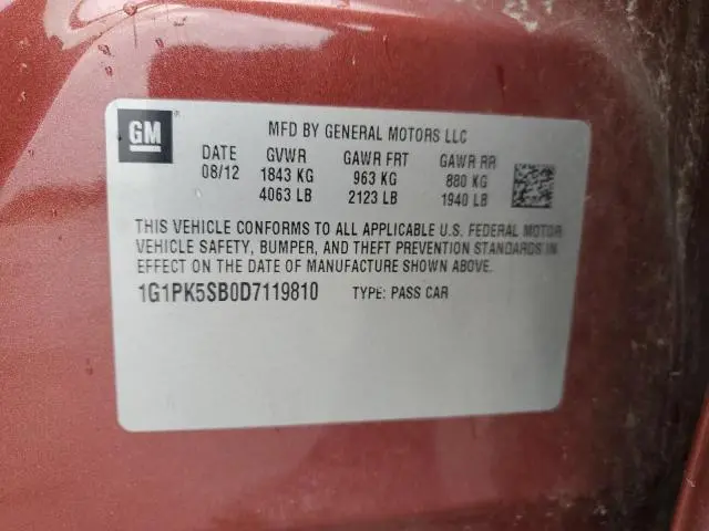 2013 CHEVROLET CRUZE LT