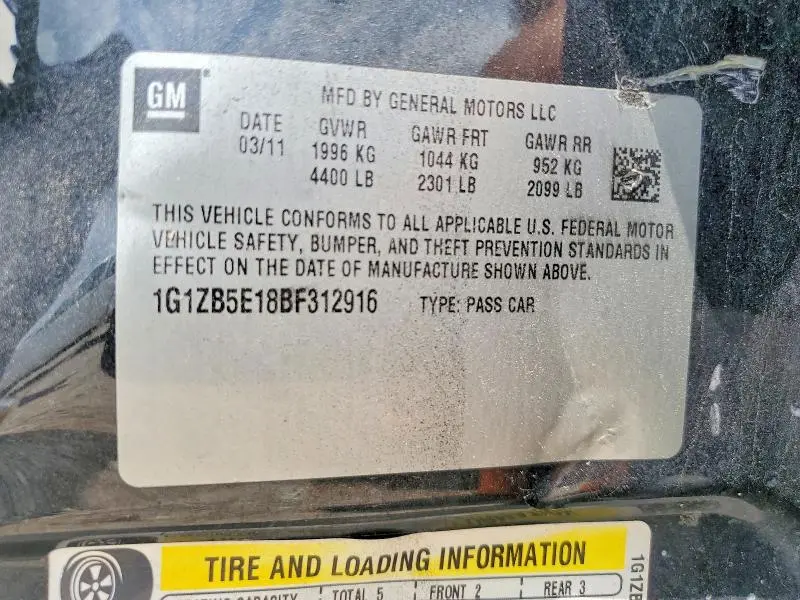 2011 CHEVROLET MALIBU LS  