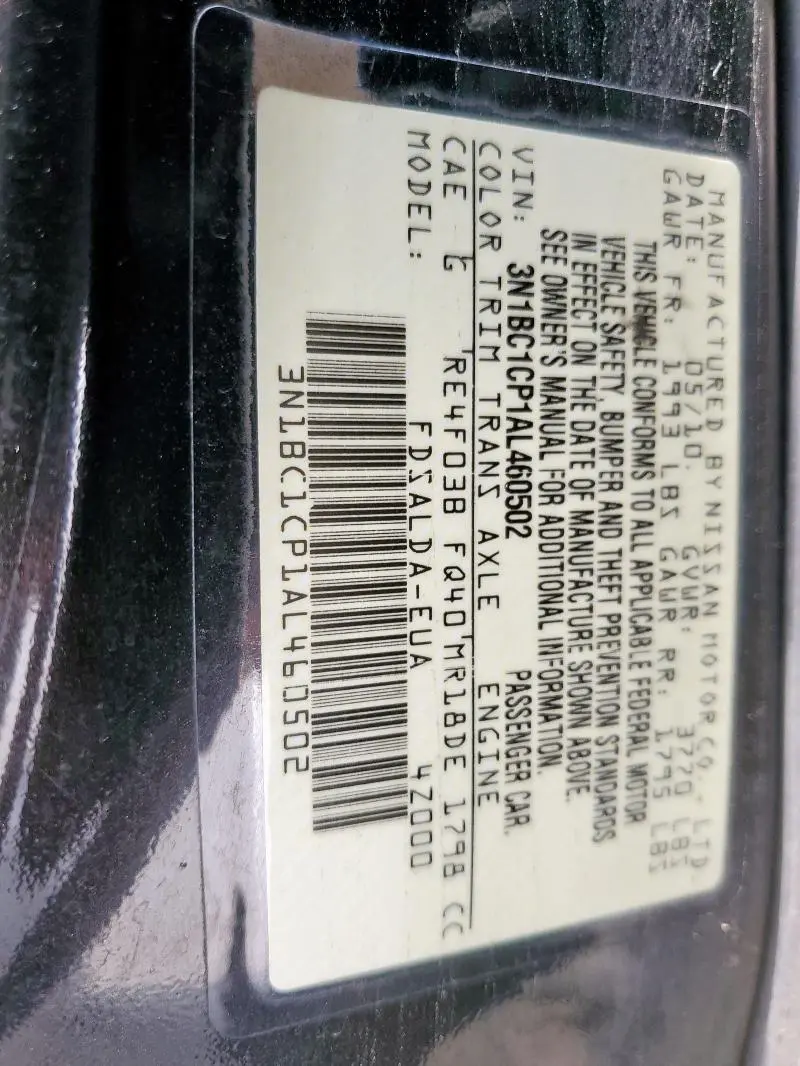 2010 NISSAN VERSA S  