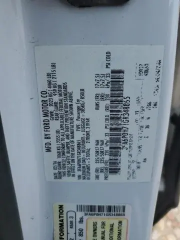 2016 FORD FUSION SE  