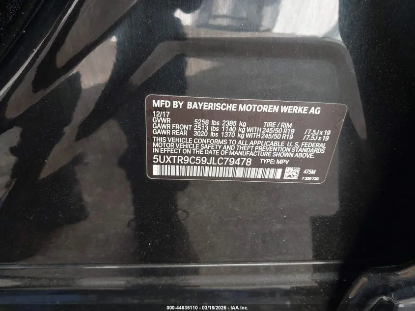2018 BMW X3 XDRIVE30I