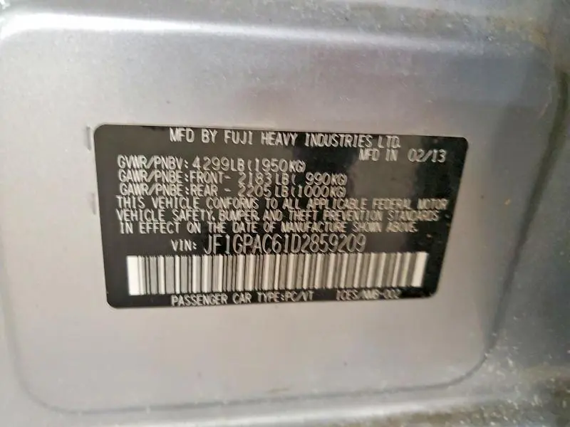 2013 SUBARU IMPREZA PREMIUM  