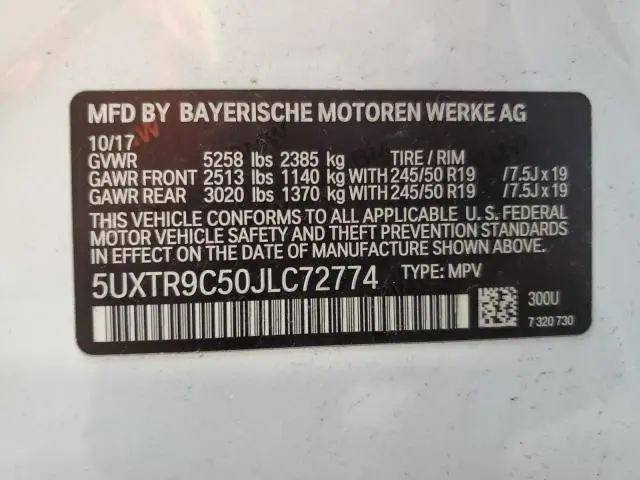 2018 BMW X3 XDRIVE30I  