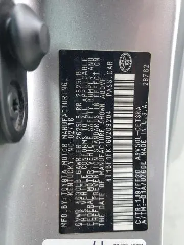 2016 TOYOTA CAMRY LE  