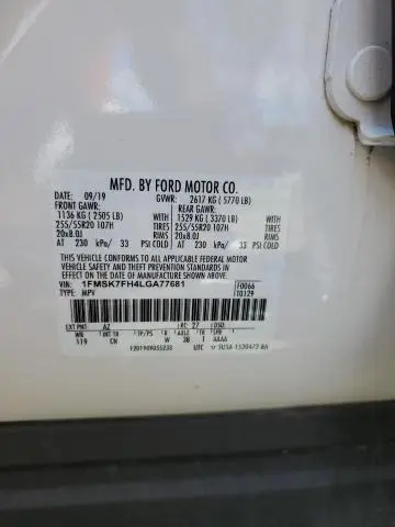 2020 FORD EXPLORER LIMITED  