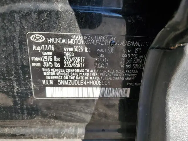 2017 HYUNDAI SANTA FE SPORT   